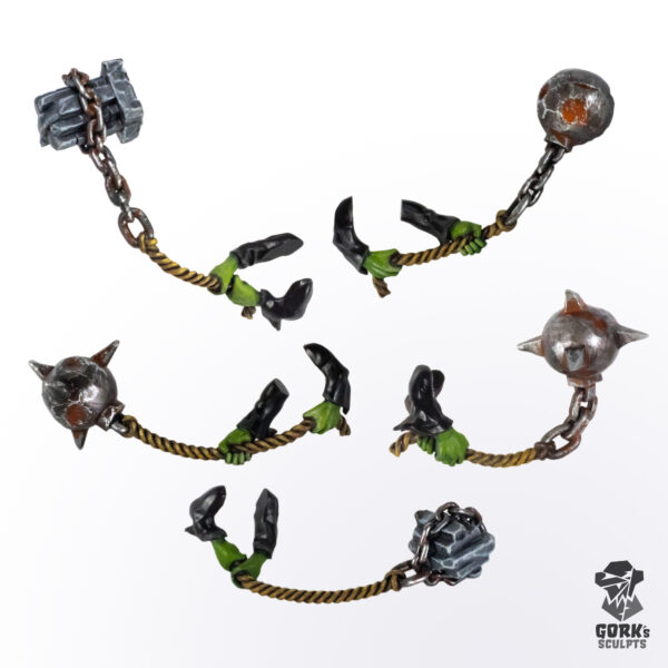 5 CHAIN BALLS + 5 bases 32mm - Printed