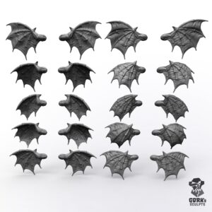 10 pairs of Small Monster Wings – Printed