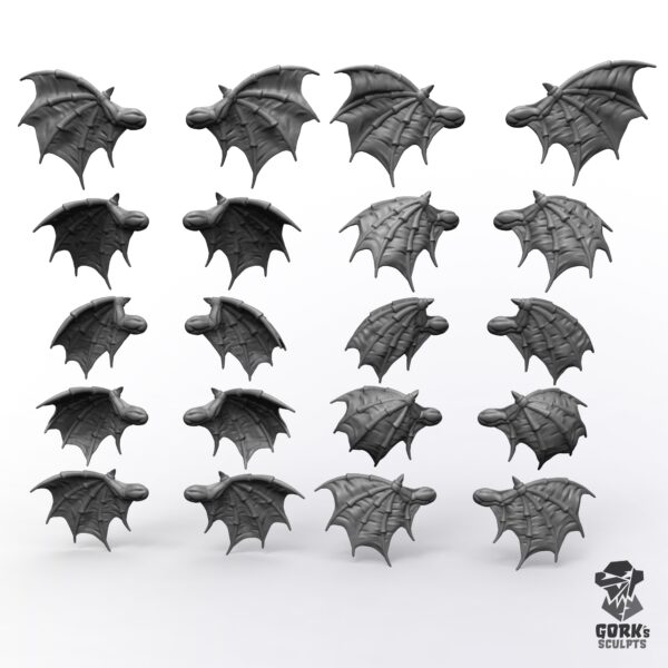 10 pairs of Small Monster Wings - Printed