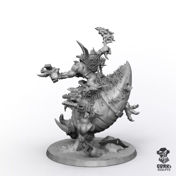 Boss Orc on Beast - Proxy Compatible Beastboss on Squigosaur Resin Miniature