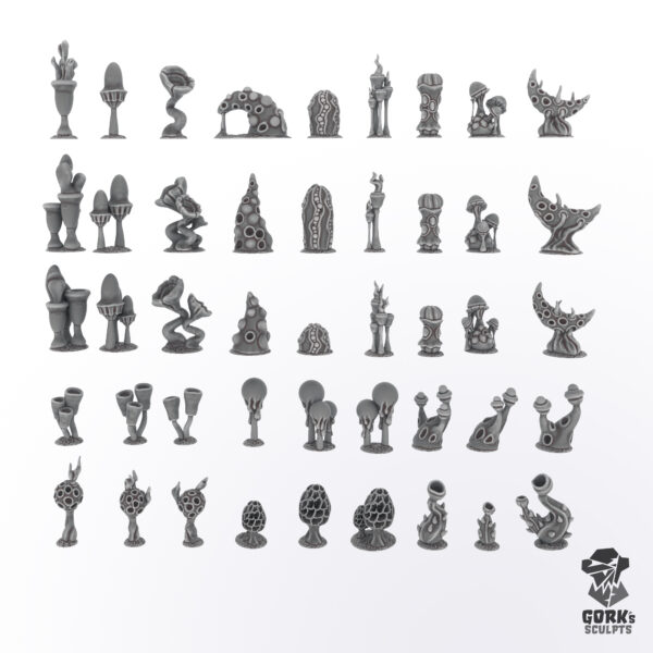 mushrooms basing bits resin set 2